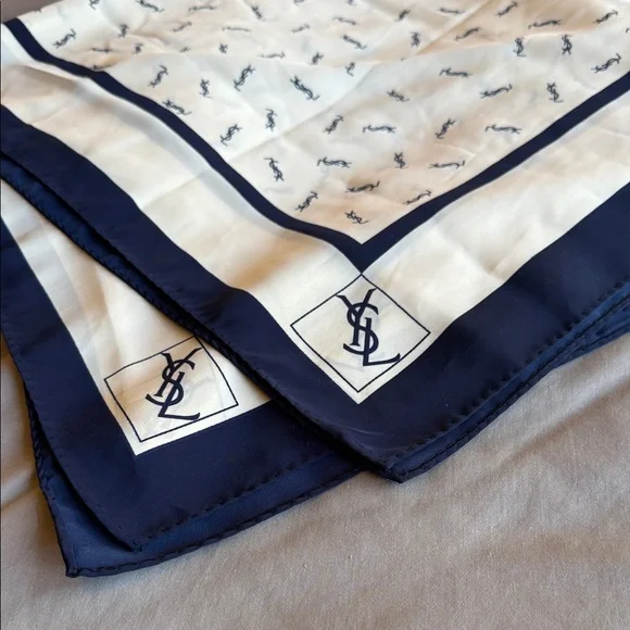 YSL Monogram Silk Scarf - Picture 8 of 9